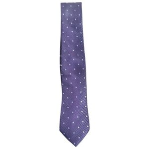 Michael Strahan Deep Purple Tie with Gray Polka Dots
